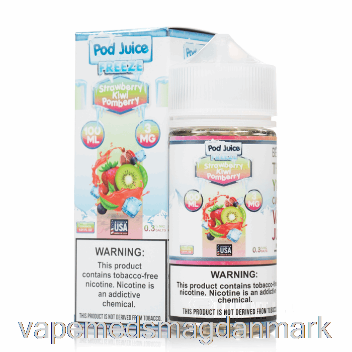 Vape Væske Fryse Jordbær Kiwi Pomberry - Pod Juice - 100ml 3mg